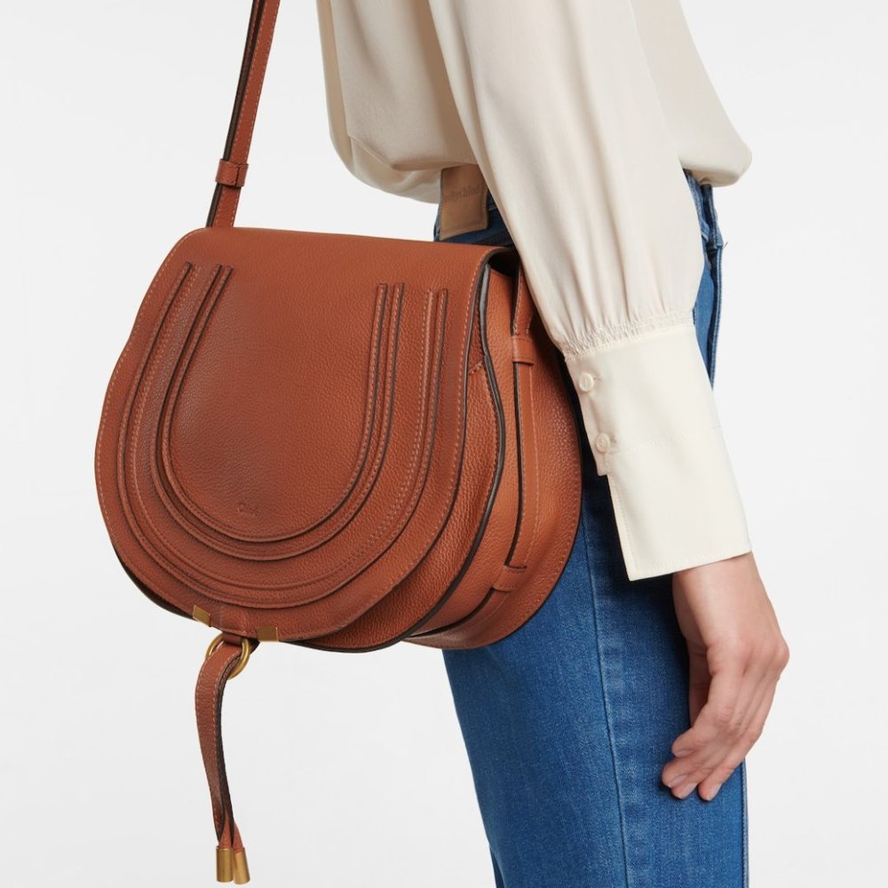 CHLOE Marcie Medium Leather Crossbody Bag, has damage